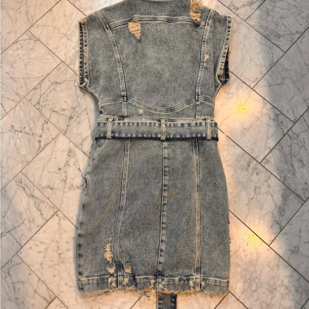 Retrofete Distressed Denim Dress - Picture 3 of 3